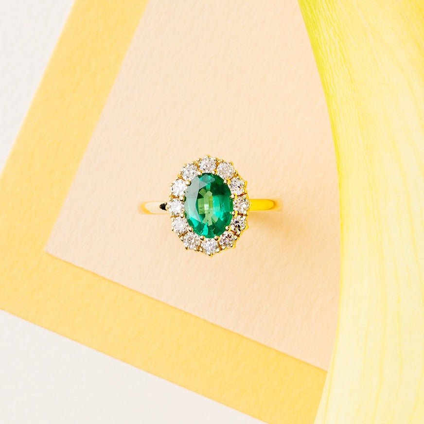 Princess Cut Lab Diamond Victorian Engagement Ring - Camellia Jewelry